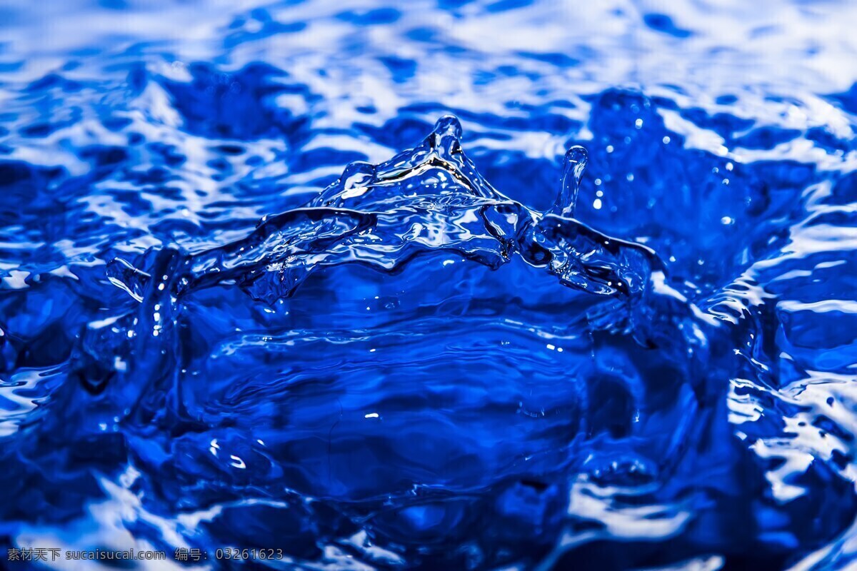蓝色水波特写 水波 特写 液体 蓝色 溅
