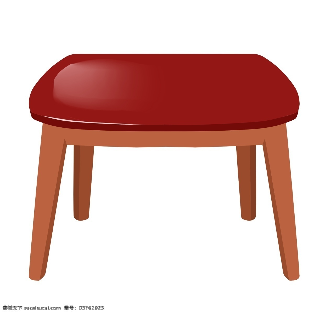 红色 家具 椅子 插画 红色的椅子 皮面的椅子 卡通插画 椅子插画 家具插画 家具椅子 木质椅子