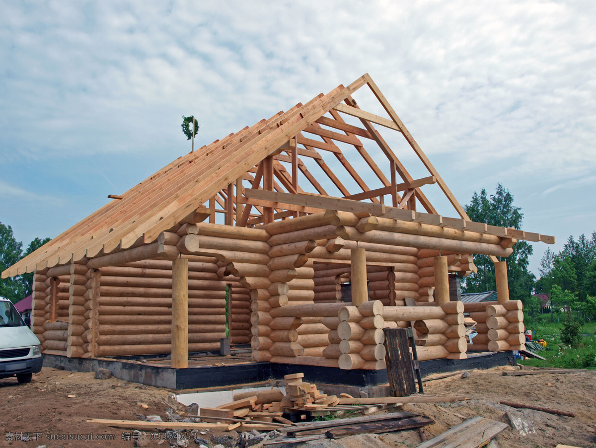 建造 中 木屋 木头别墅 木头房子 房屋地产 木屋风景 房子风景 建筑风景 建筑设计 环境家居