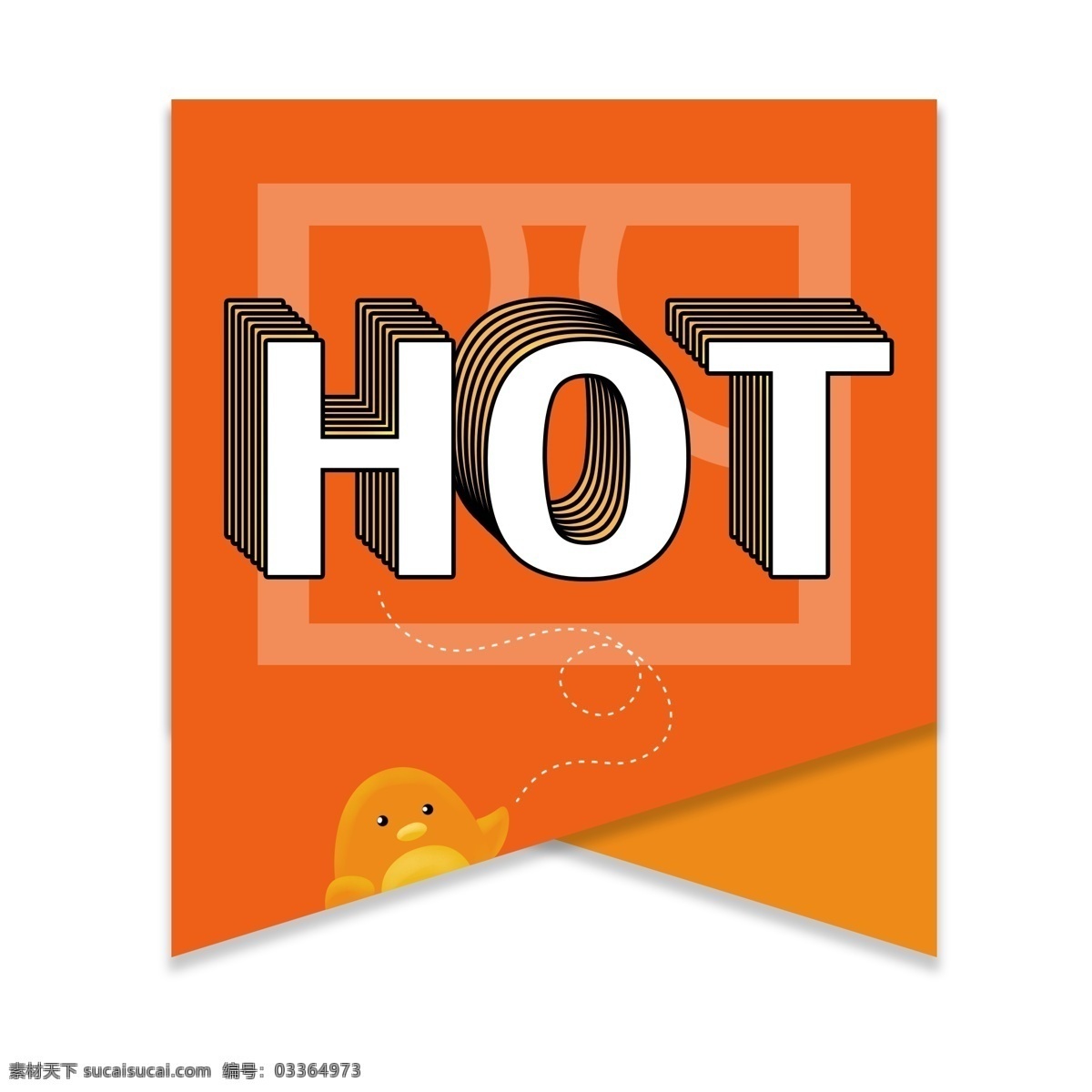 四月 卡通 企鹅 双角 白字 英文 hot 热销 标签 热销标签 橙色 卡通企鹅