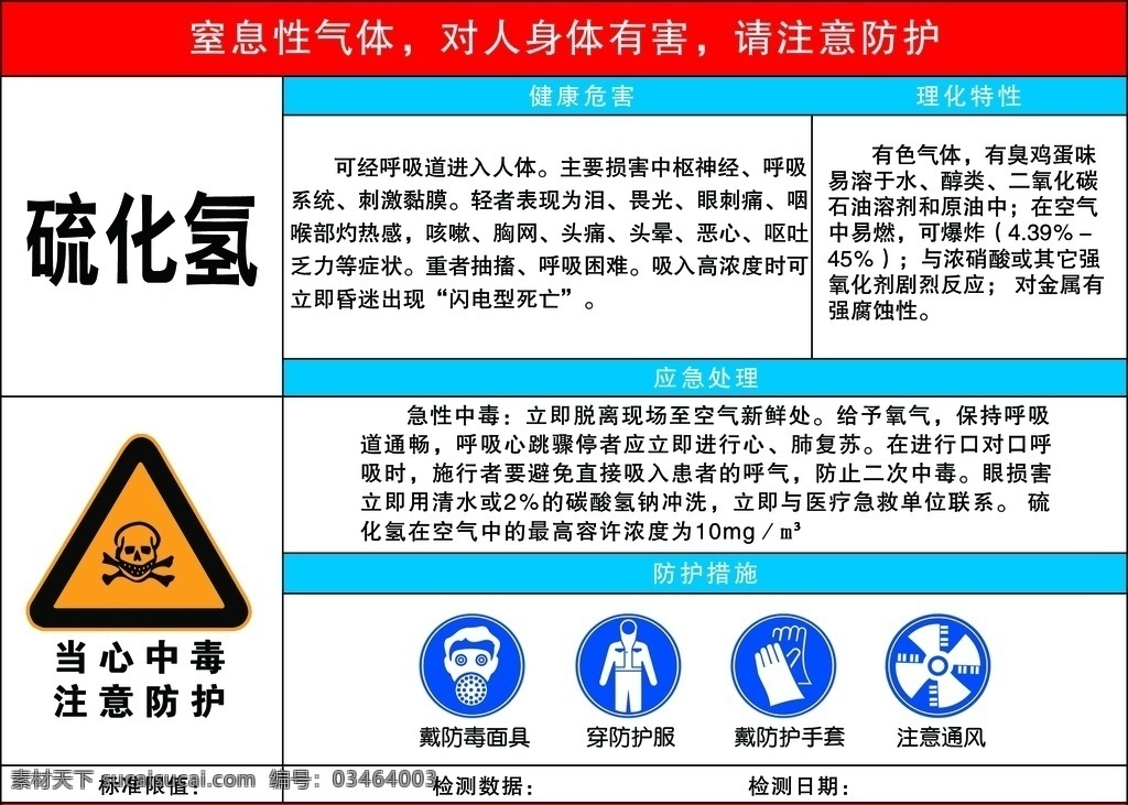 硫化氢 危险源 提示标识牌 提示 标识 牌 安全警示标牌
