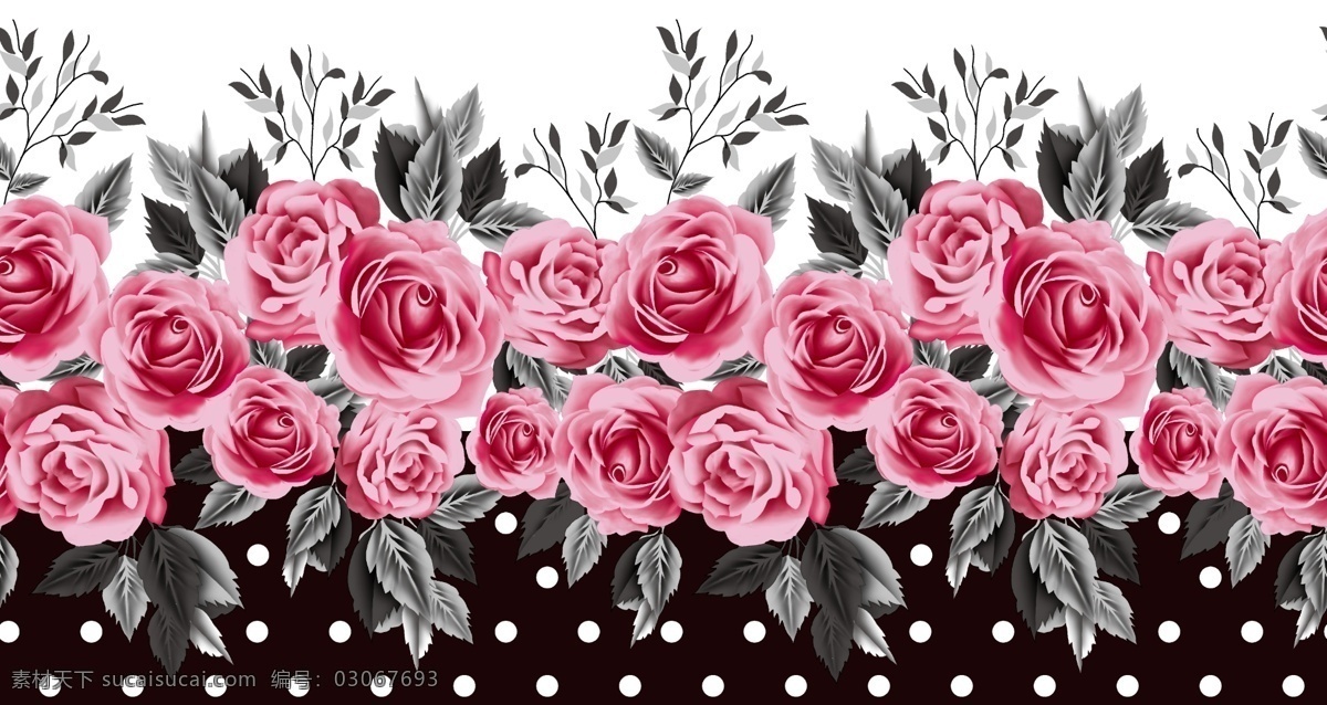 玫瑰花 定位花图片 定位花 数码印花 手绘花 艺术 数码定位花类 文化艺术 绘画书法