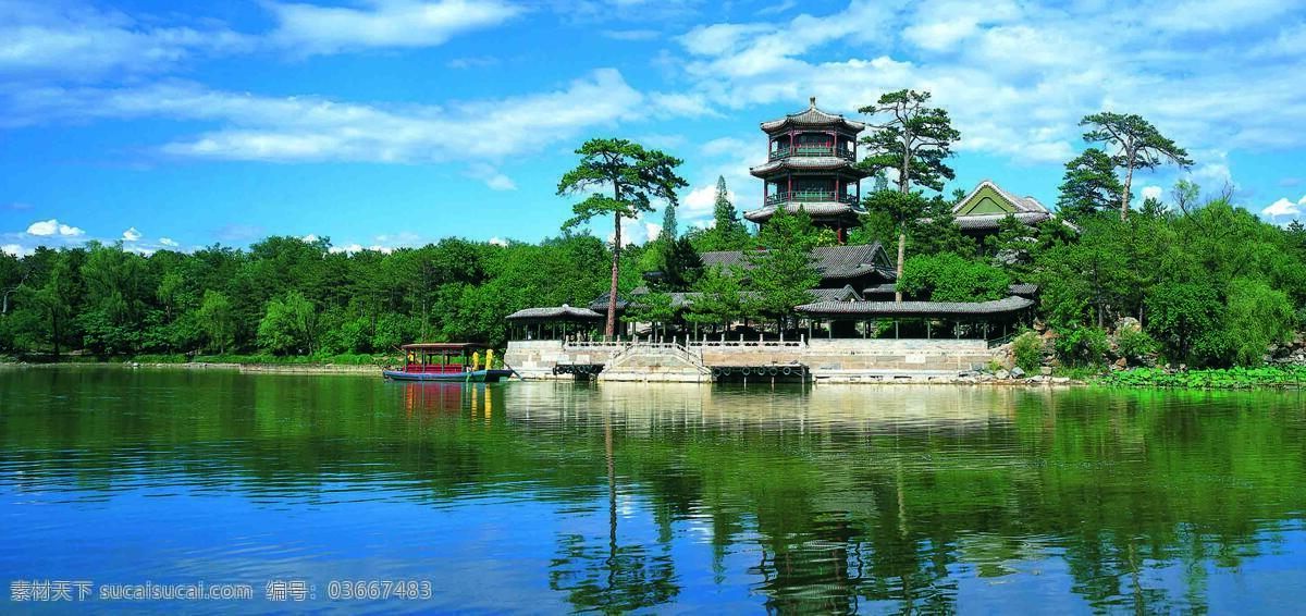 避暑山庄 金山 天空 不 清晰 避暑山庄金山 自然景观 塔 山水风景 离宫 大自然 自然风景 夏天景色 湖泊 风景名胜