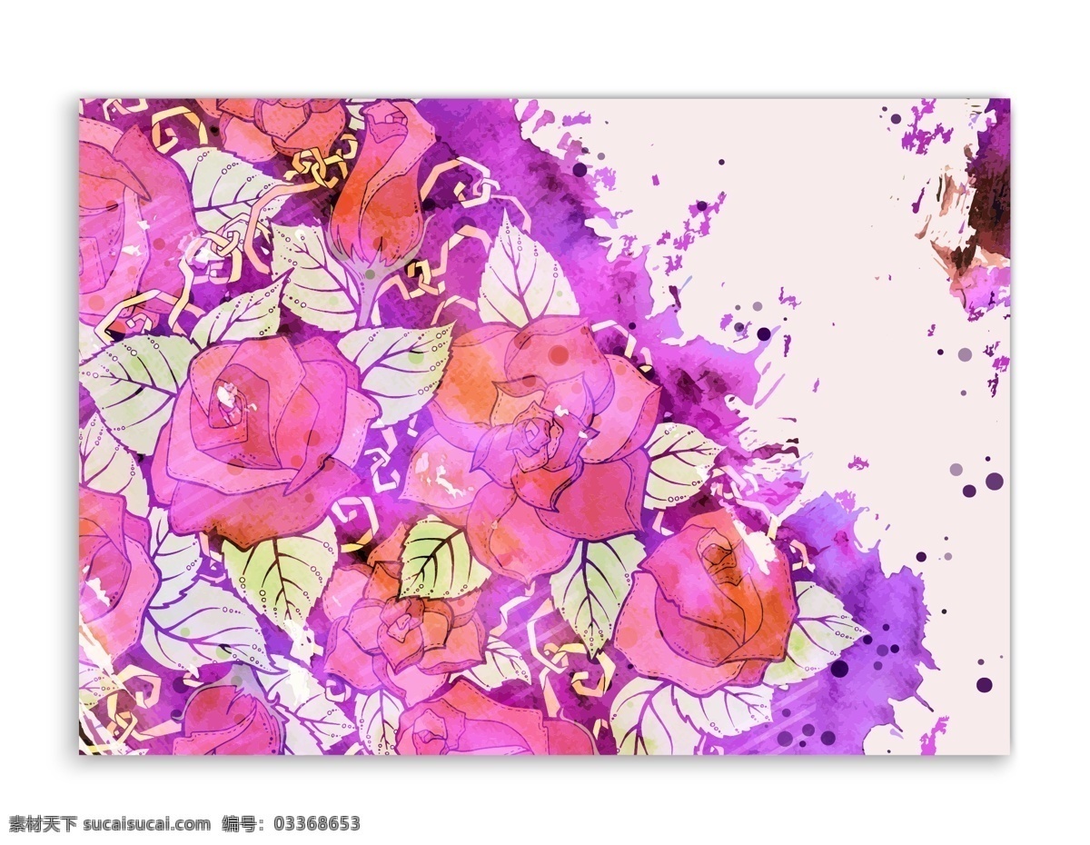 水彩 玫瑰花 背景 底纹 水彩绘 手绘 花朵 盛开 植物