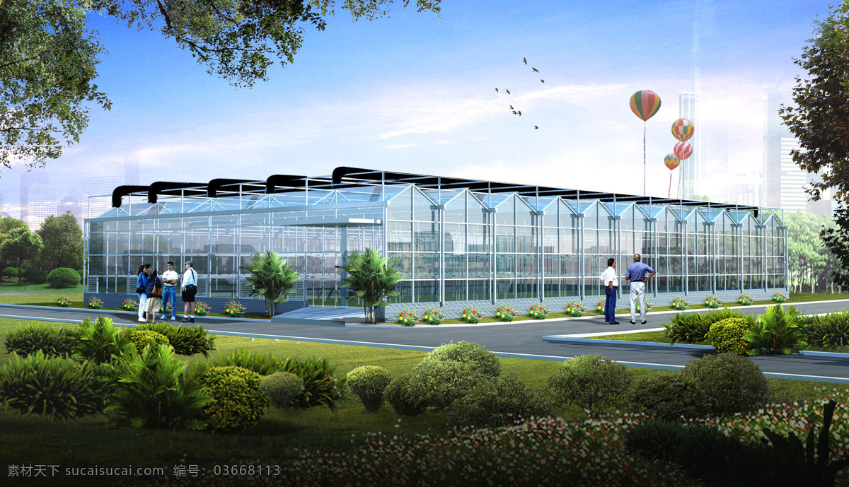 青州智能温室 青州 智能温室 玻璃温室 温室大棚 生态园 3d设计