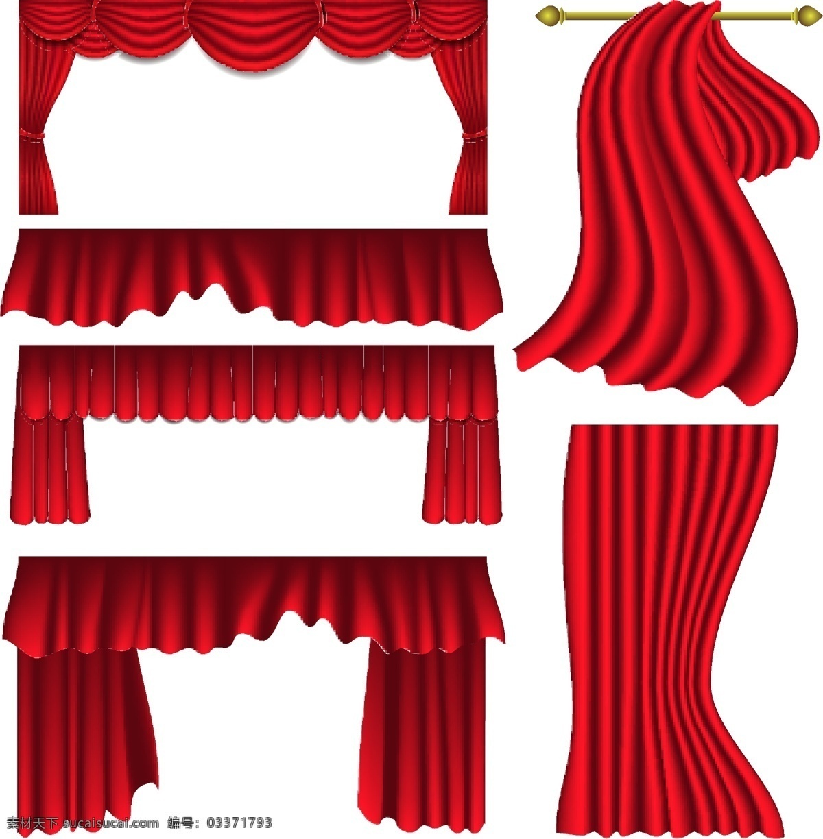 幕 布帘 矢量 红色 幕布帘 样式 矢量素材 设计素材