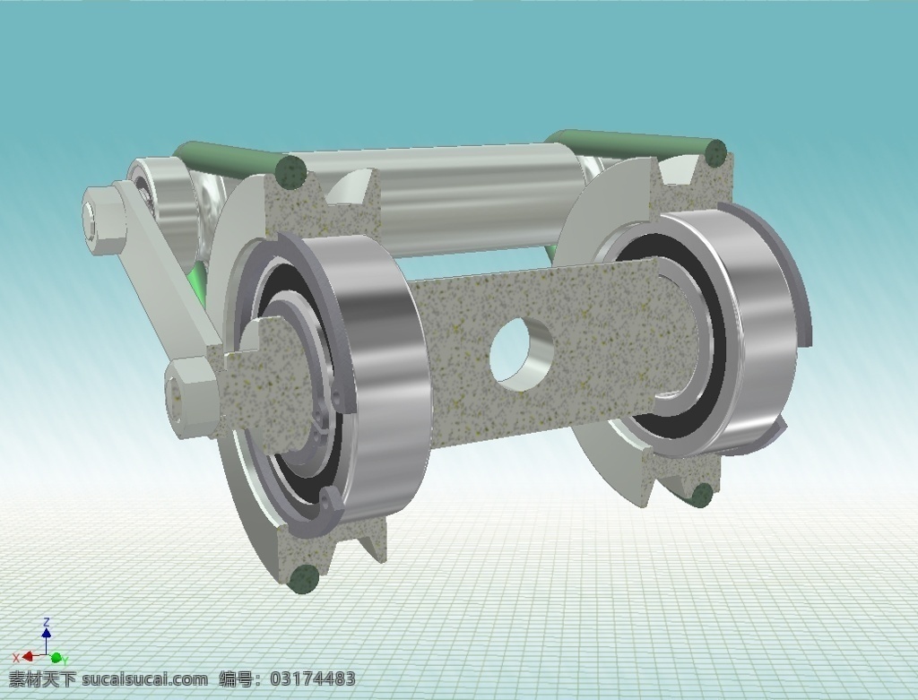 梯形 皮带轮 工业 机 滑轮 传动 3d模型素材 电器模型