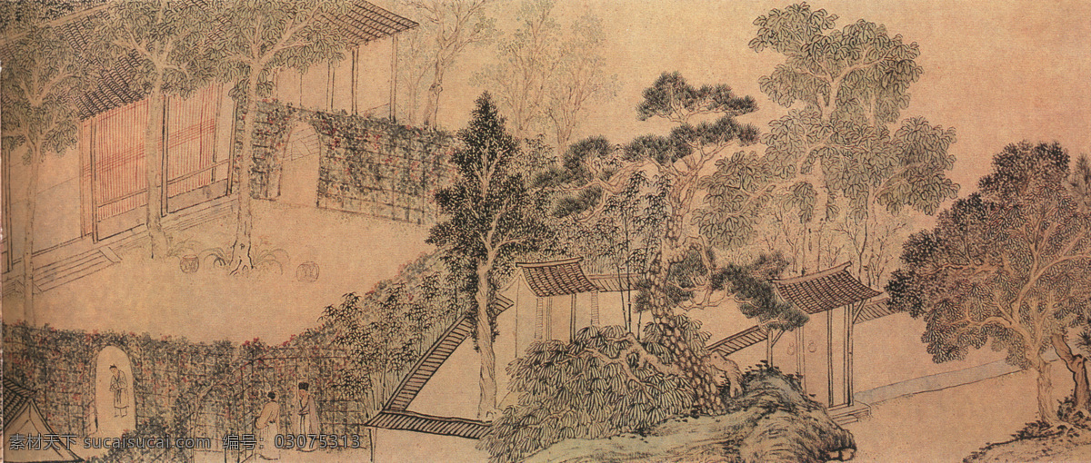 山水 名画 求 志 园 图 国画 中国水墨画 字画 文化艺术