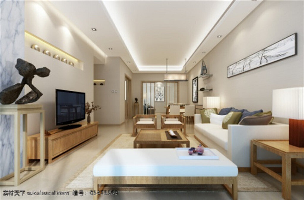 简约 客厅 模型 3d 时尚 白色 家居客厅 沙发茶几 时尚现代 室内设计 效果图 装修3d