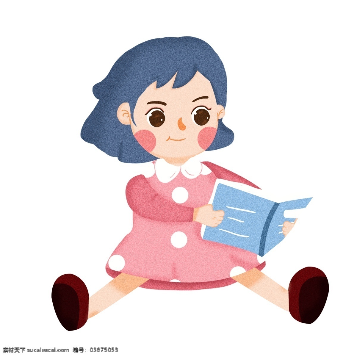 世界 读书 日 女孩 元素 学习 开卷 看书 知识 翻书 卡通读书日 阅读的女孩 课本 补习班 手绘女孩 世界阅读日