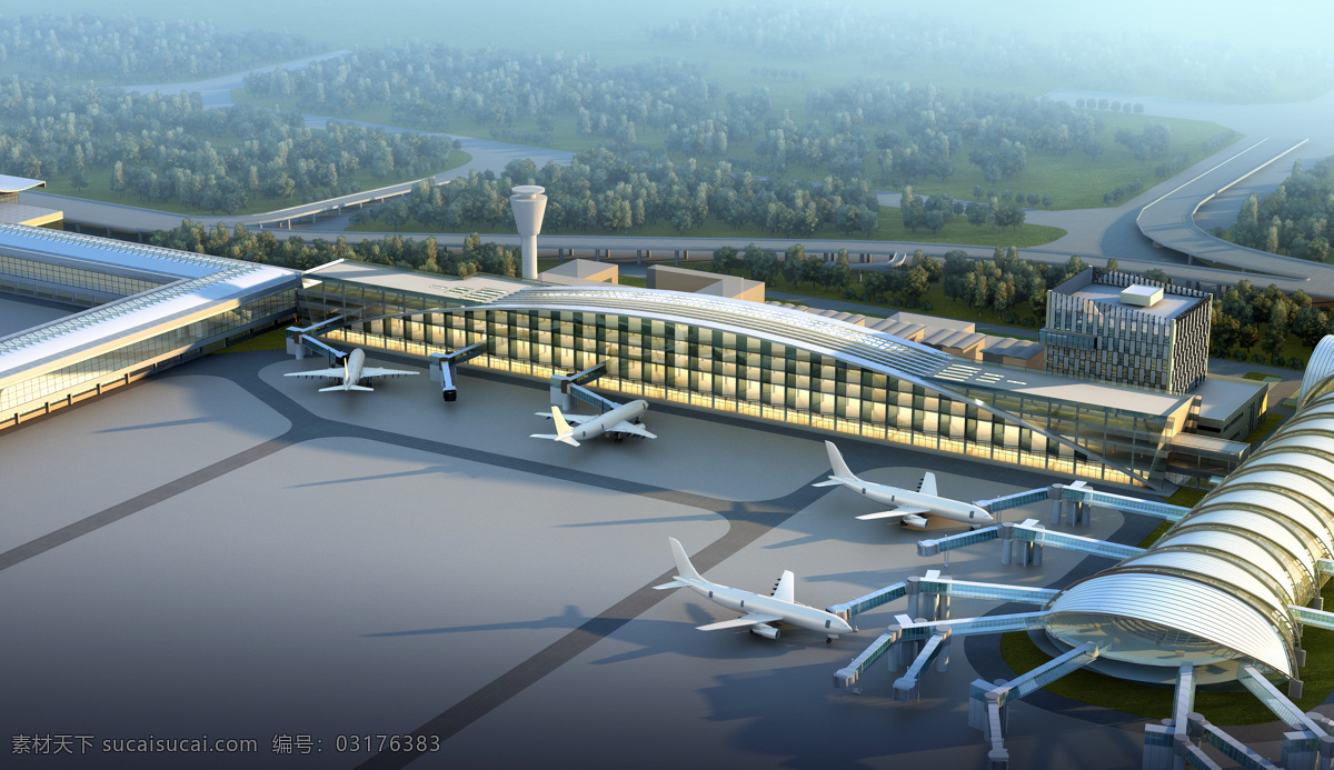 机场 机场图片 飞机 双流机场 飞机起飞 机场跑道 机场效果图 航站楼 3d作品 3d设计
