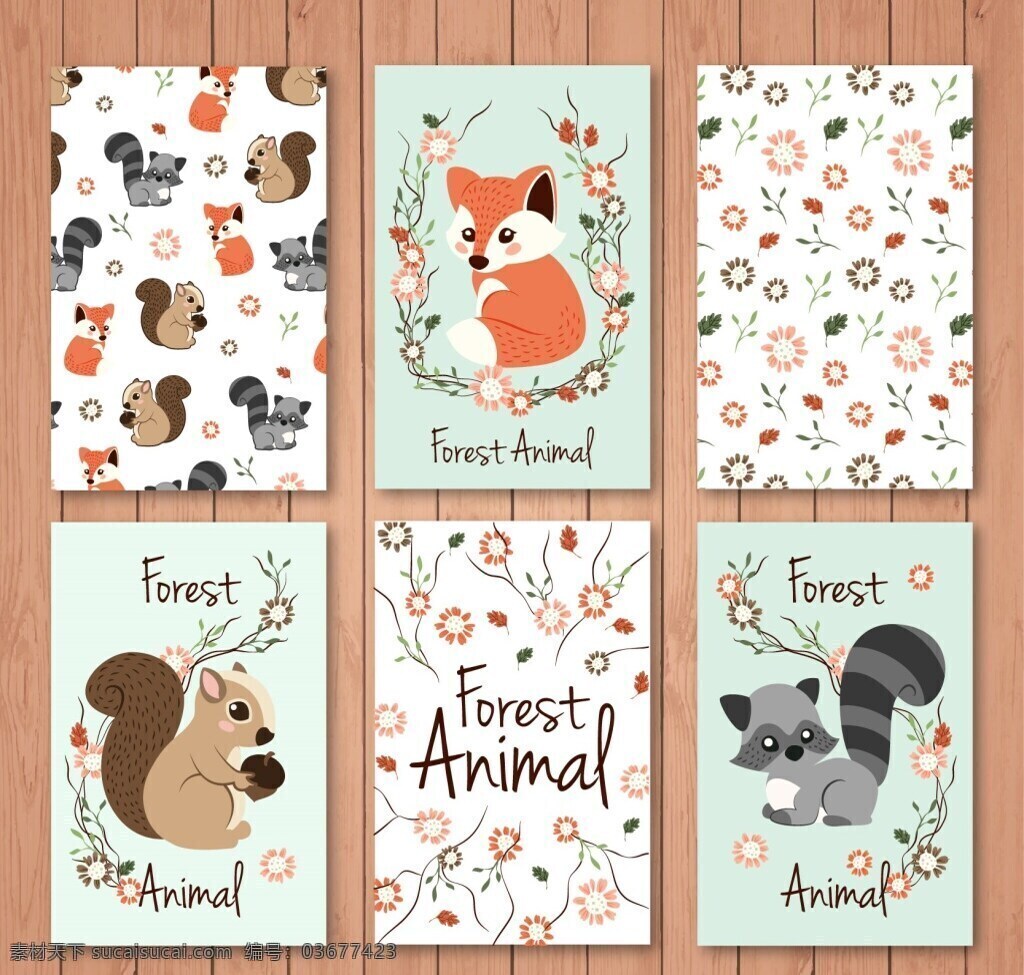 手绘 风 动物 卡片 封面 小动物 创意 清新