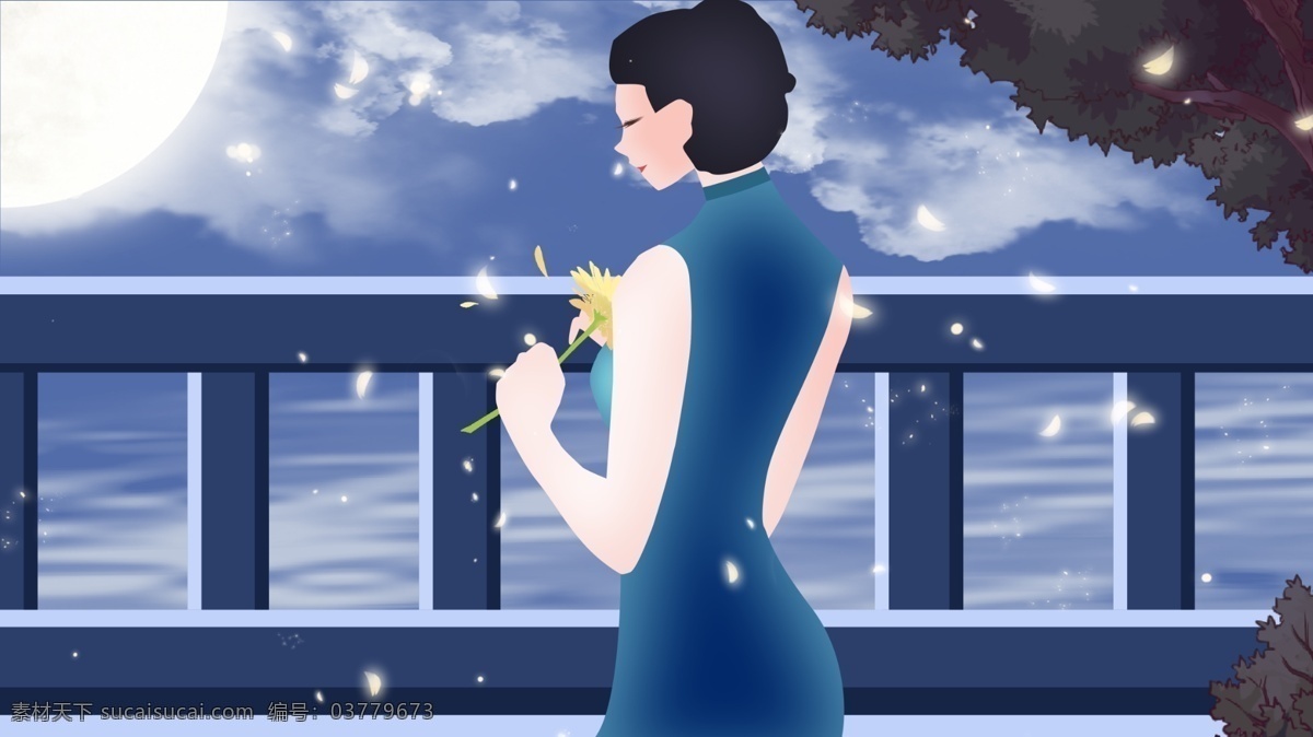 秋渐凉念悠长 秋夜 女子 思念 祈盼 治愈