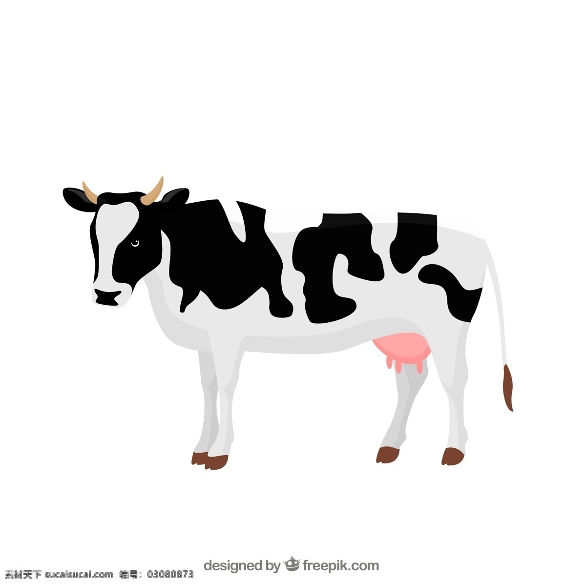 黑白 花纹 奶牛 矢量 素材图片 背景 插画 动物 海报 画册 家禽家畜 家畜 牛 白色