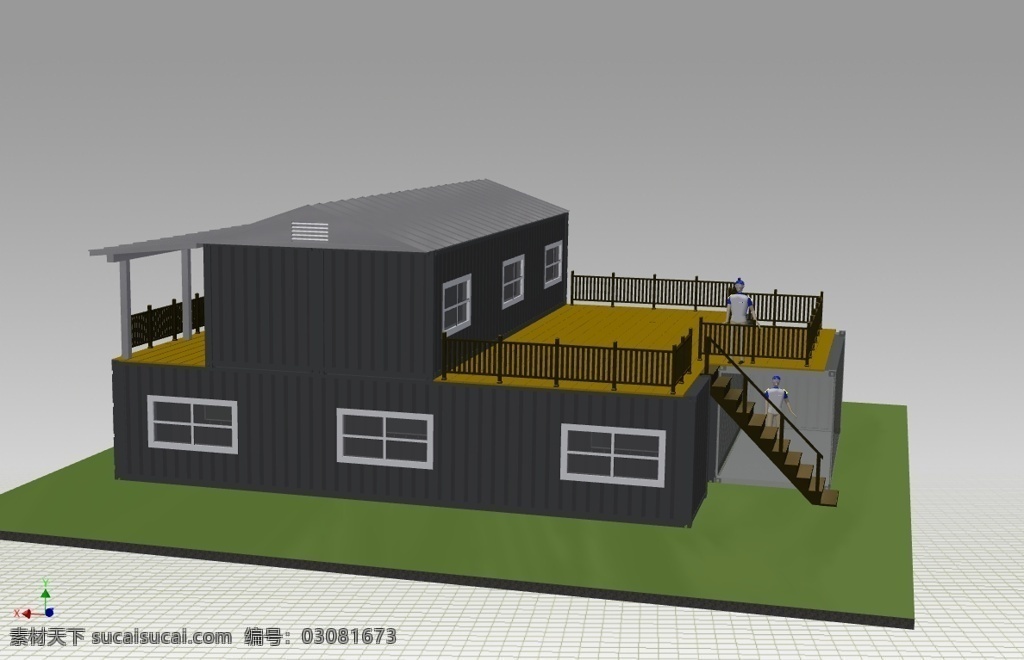 集装箱 房 概念 建筑 家用 杂项 3d模型素材 建筑模型