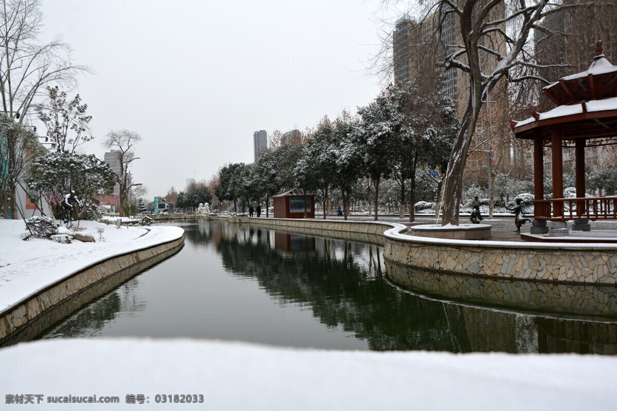 冬天 河道 水 雪 景区河水 寒冷 自然景观 风景名胜 白色