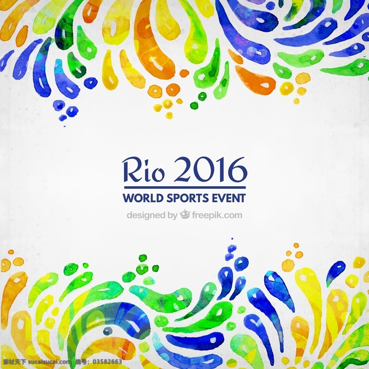 水彩 风格 2016 巴西 奥运会 背景 里约 运动会 水墨 手绘 贺卡 彩色 抽象背景 里约奥运会 矢量图 比赛 运动健康 运动项目 体育健身 健康 运动 训练游戏 巴西背景 rio里约