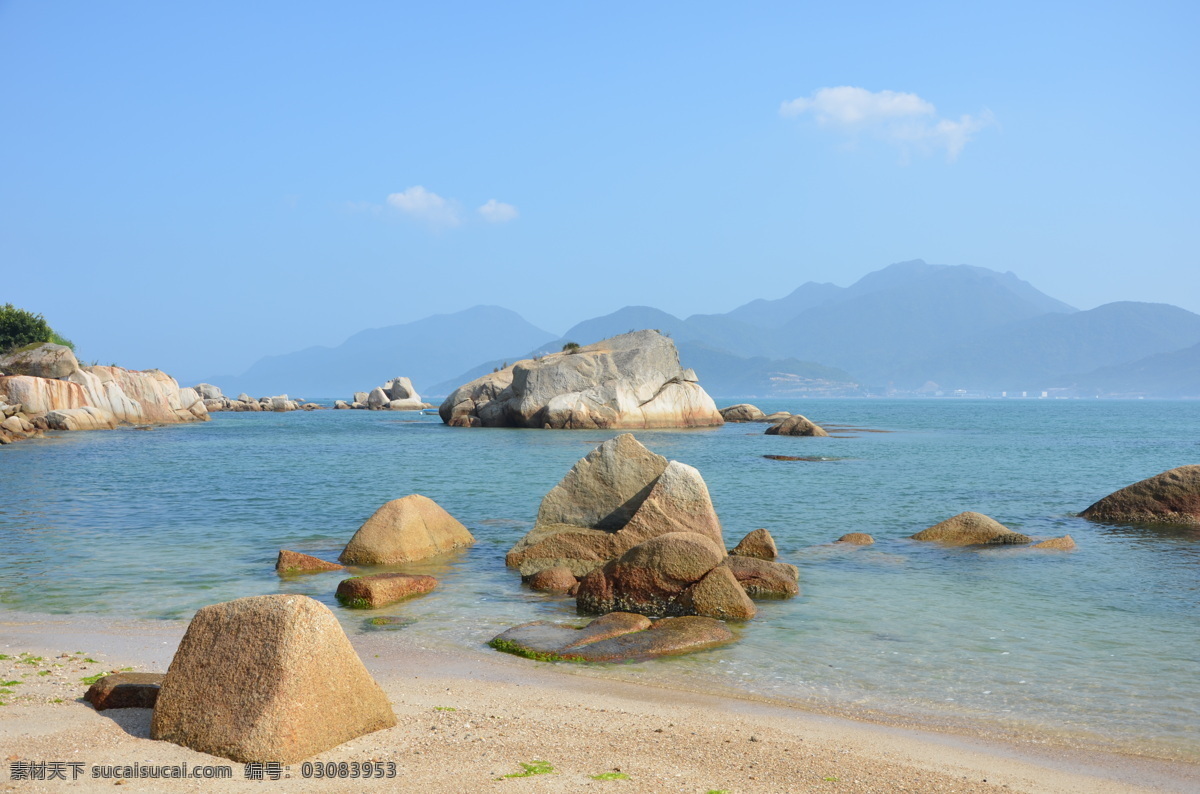 海边免费下载 海边 海水 海湾 蓝天 沙滩 石头 自然风景 阳光灿烂 风景 生活 旅游餐饮