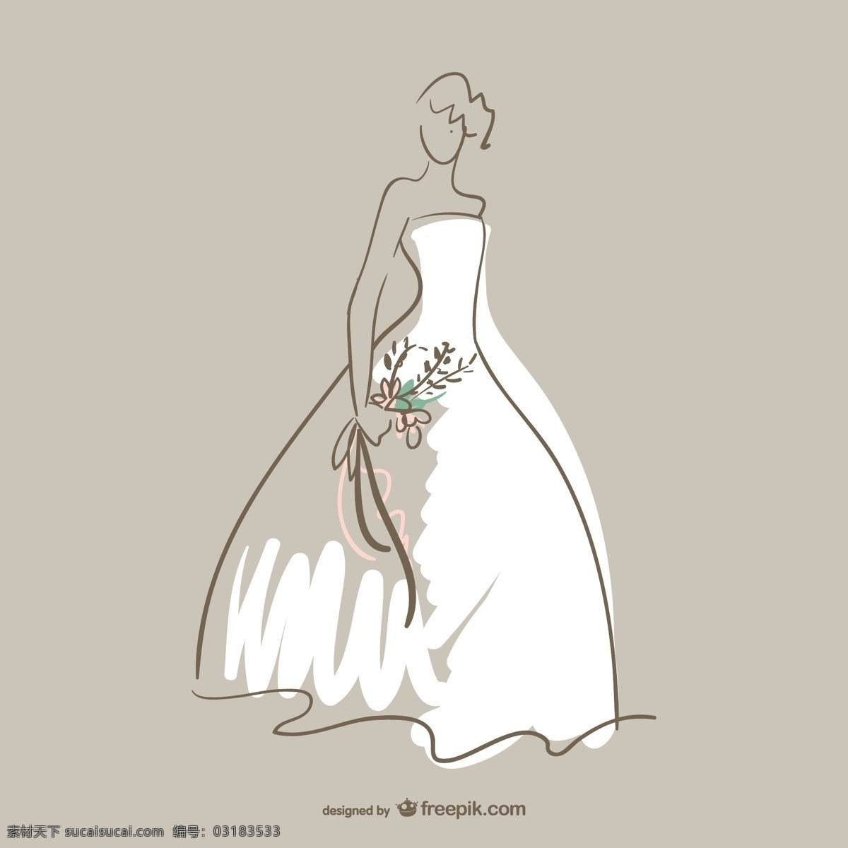 新娘 白色 连衣裙 婚纱 手 时尚 模板 线条 美容 艺术 图形 轮廓 衣服 人 优雅 平面设计 素描 服饰 绘画 女士
