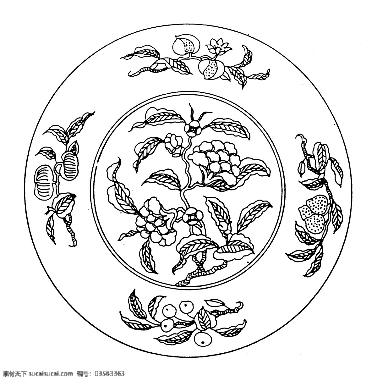 装饰图案 元明时代图案 中国 传统 图案 设计素材 书画美术 白色