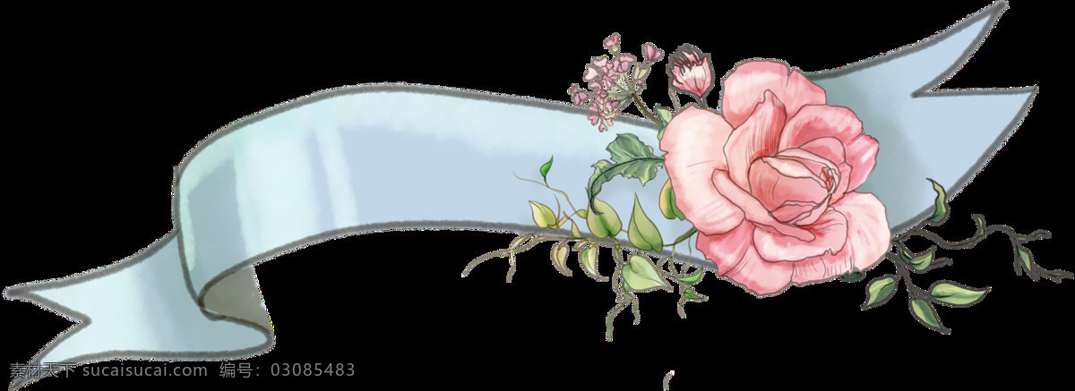 手绘 淡雅 花卉 图 装饰 玫瑰花 牡丹花 蔷薇花 花带 装饰图标