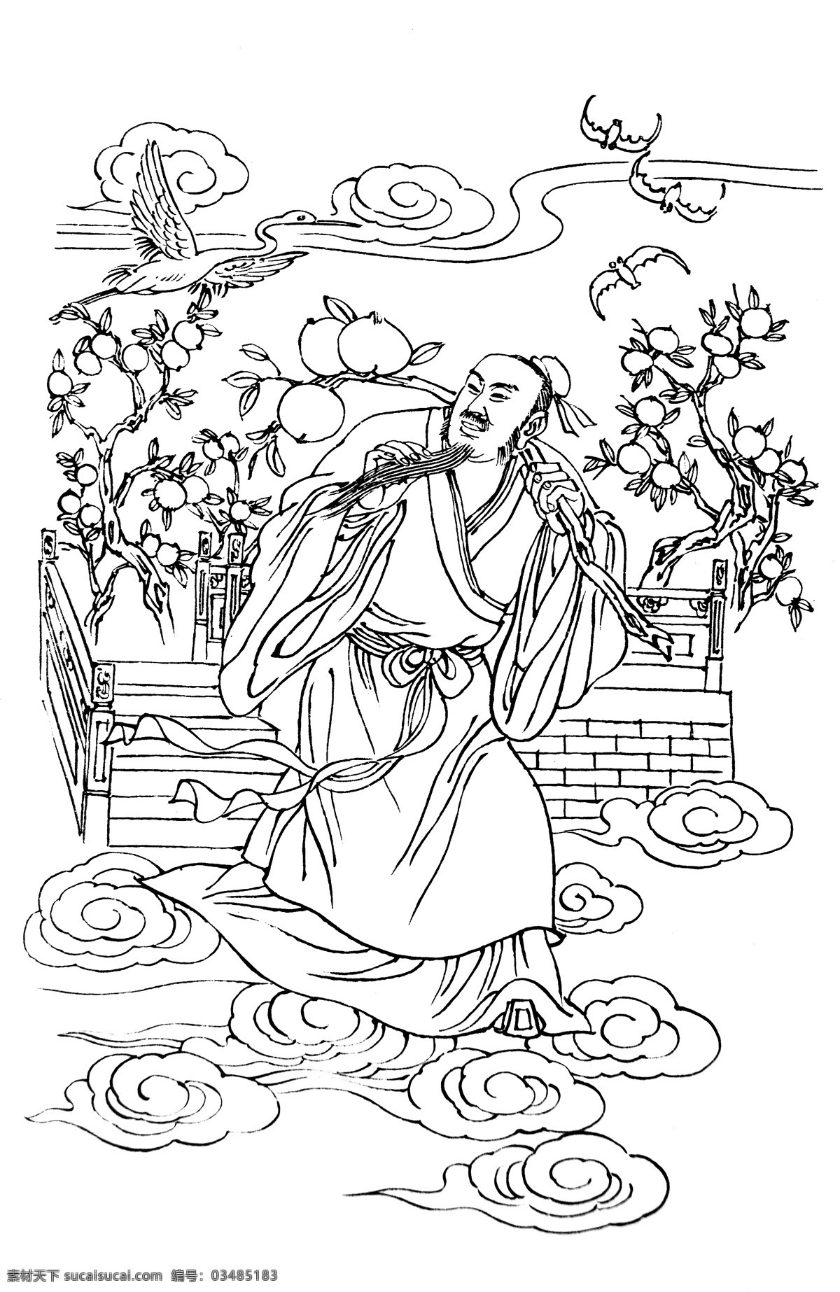 绘画书法 吉祥图案 民俗文化 文化艺术 中国传统 中国吉祥图案 东方朔偷桃 神话故事 民间传说 吉祥纹图 神话图案 中国吉祥图像