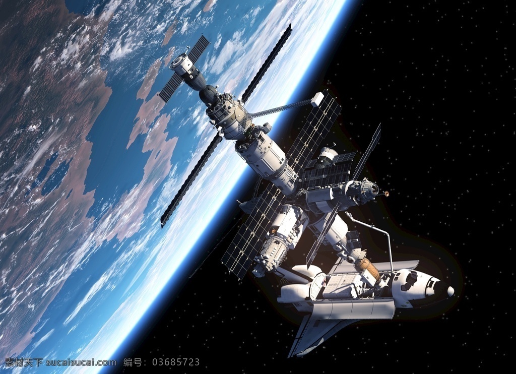 宇宙空间站 国际空间站 空间站 地球 蓝色星球 航天飞机 宇航 高科技 太空站 太空基地 探索 发现 补给 浩瀚 现代科技 科学研究