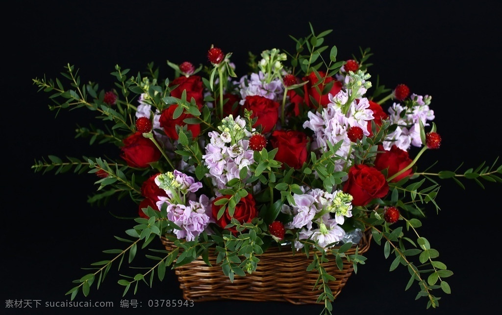 编织 花篮 插画 鲜花 编织花篮 生物世界 花草 节日庆祝 插花艺术 文化艺术