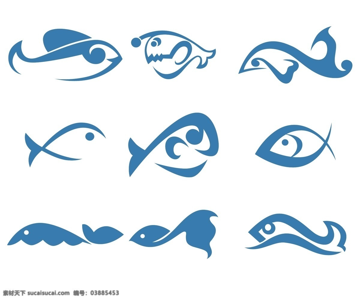 鱼图标 动物 鱼 鱼图形 手绘 创意鱼图案 图标 矢量素材 生物世界 鱼类