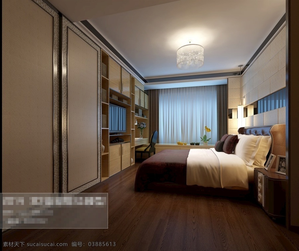 卧室效果图 卧室 效果图 3d 家装 模型 工装 3d设计 3d作品 max