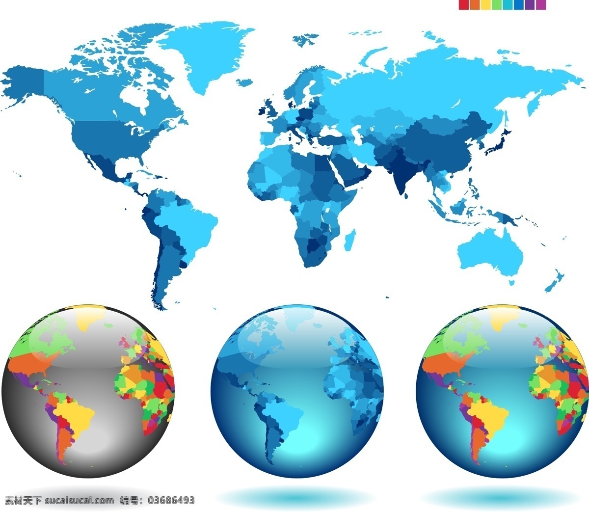 彩色 世界地图 矢量图 世界地图图片 中文版 世界地图全图 地球 蓝色 地图 免费 矢量 彩色版图 白色