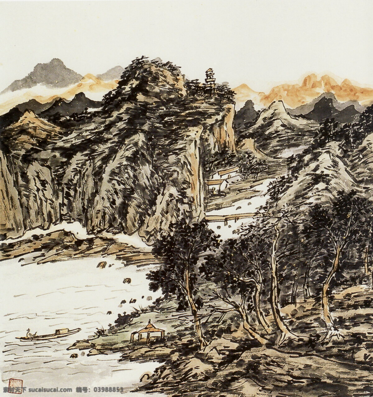 风景画 国画 国画设计素材 绘画书法 山 山水画 书法 国画模板下载 中国画 写意画 大师作品 写意 水 树 水墨画 文化艺术 装饰素材 山水风景画