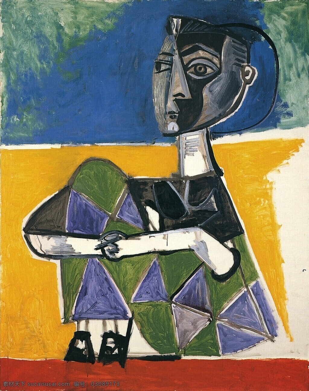 assise 西班牙 画家 巴勃罗 毕加索 抽象 油画 人物 人体 装饰画 jacqueline 1954 装饰素材