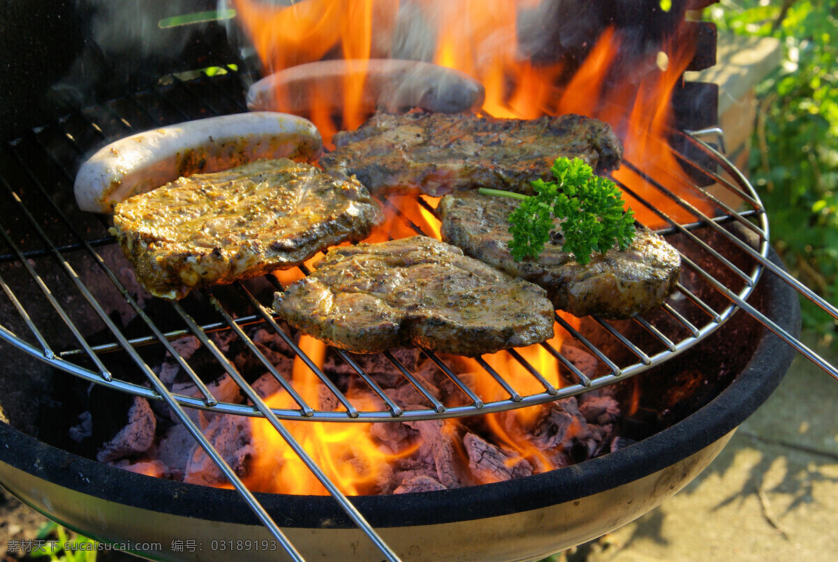 炭火 烧烤 牛肉 肉片 烧烤架 铁具 铁架 火焰 木炭 炉具 美味 美食 传统美食 餐饮美食