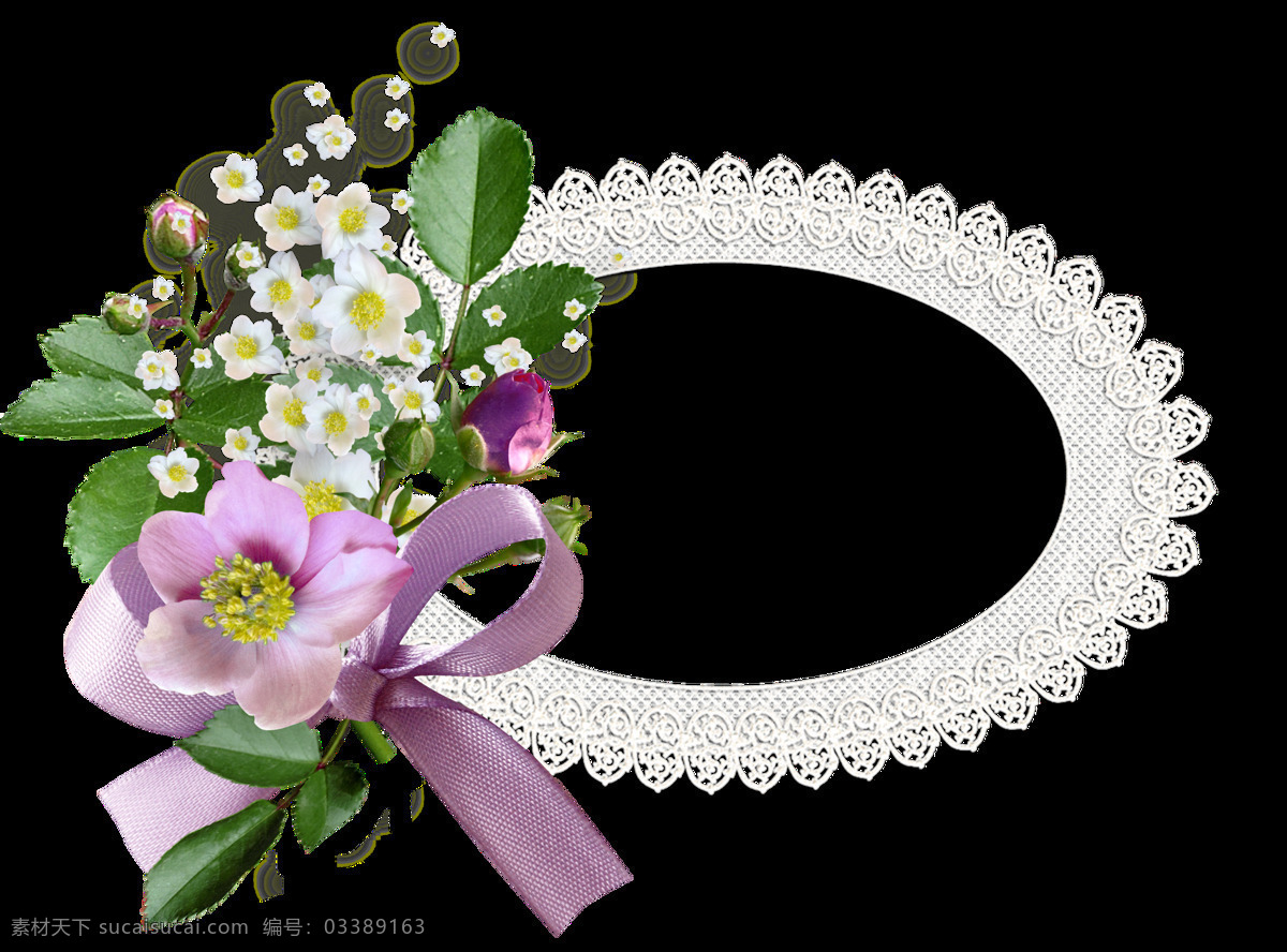 简约 清新 节日 花束 透明 紫色 白花 玫瑰 丝带 透明素材 免扣素材 装饰图片