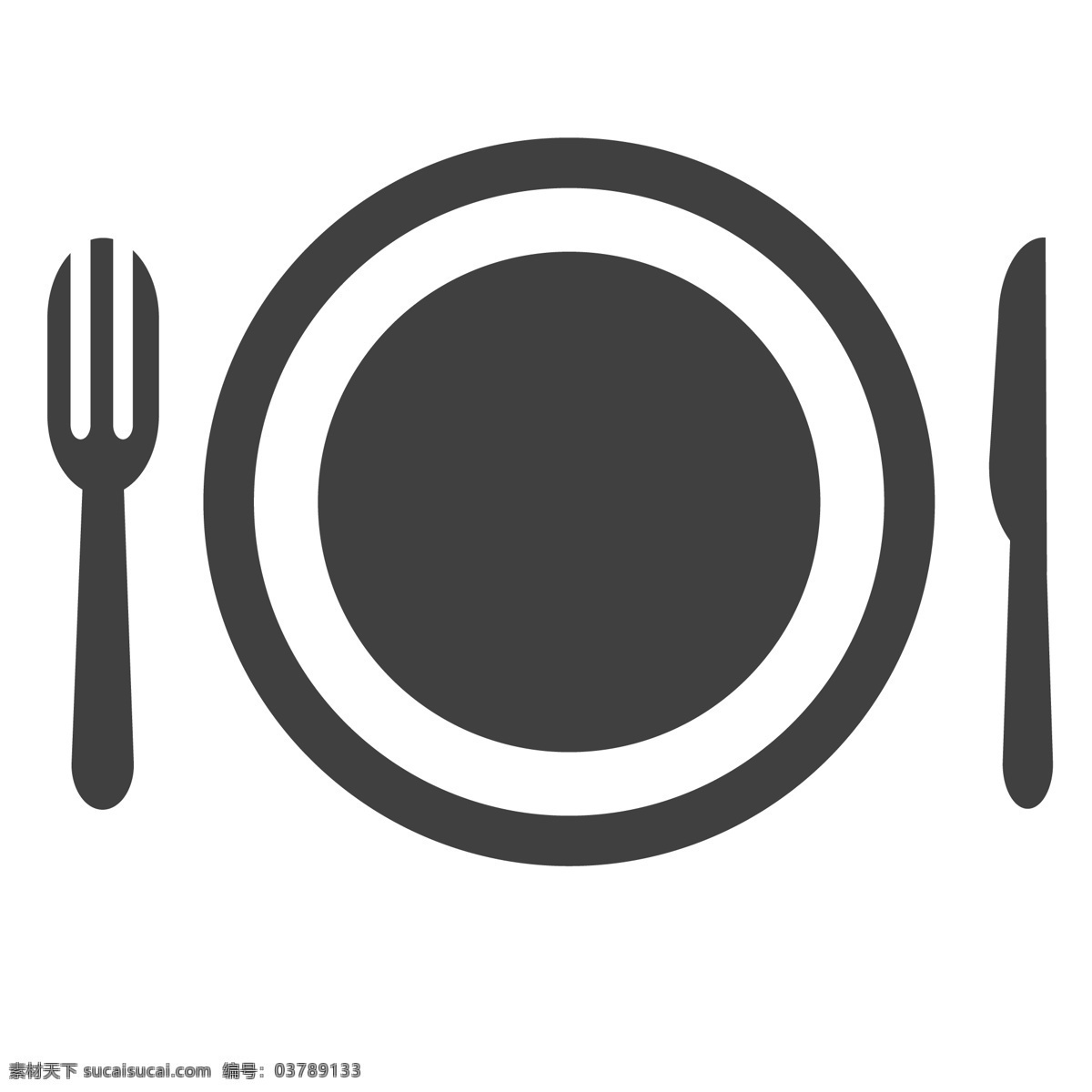 圆形 盘子 餐具 叉子 生活图标 卡通图标 黑色的图标 手机图标 智能图标设计