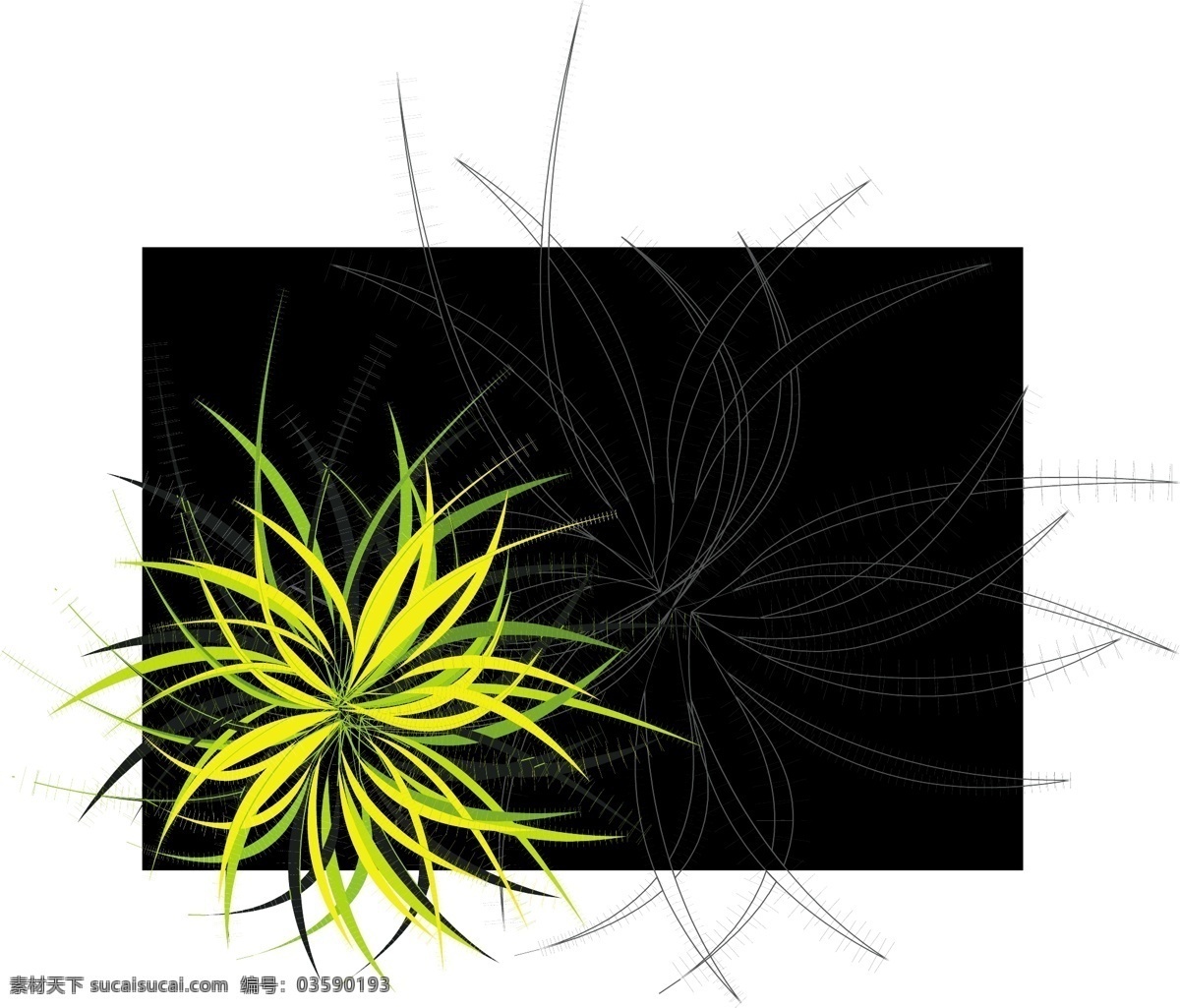 绿色 杂草 矢量图