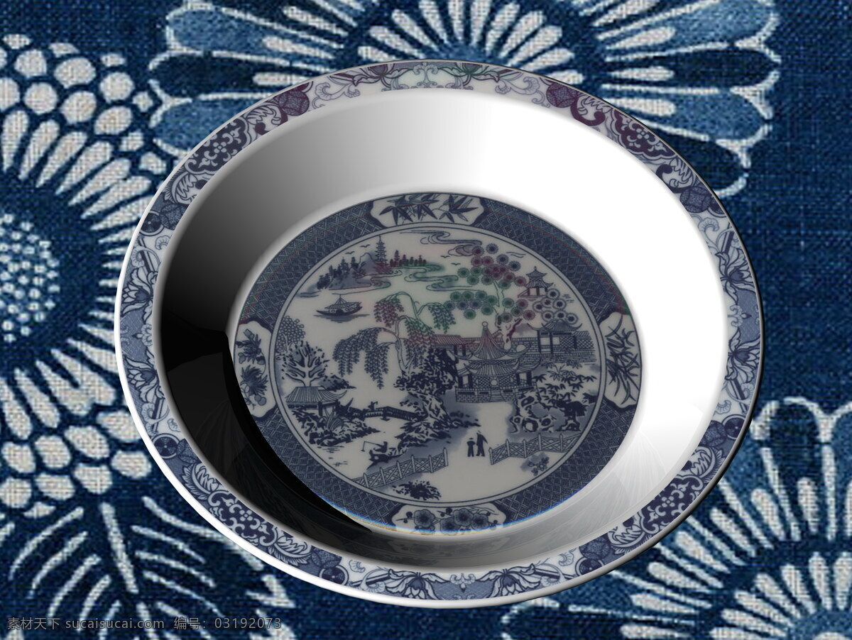 3d设计 3d作品 cad 瓷盘 青花 青花瓷盘 设计图库 设计素材 模板下载 制图 渲染 贴图 3d模型素材 cad施工图