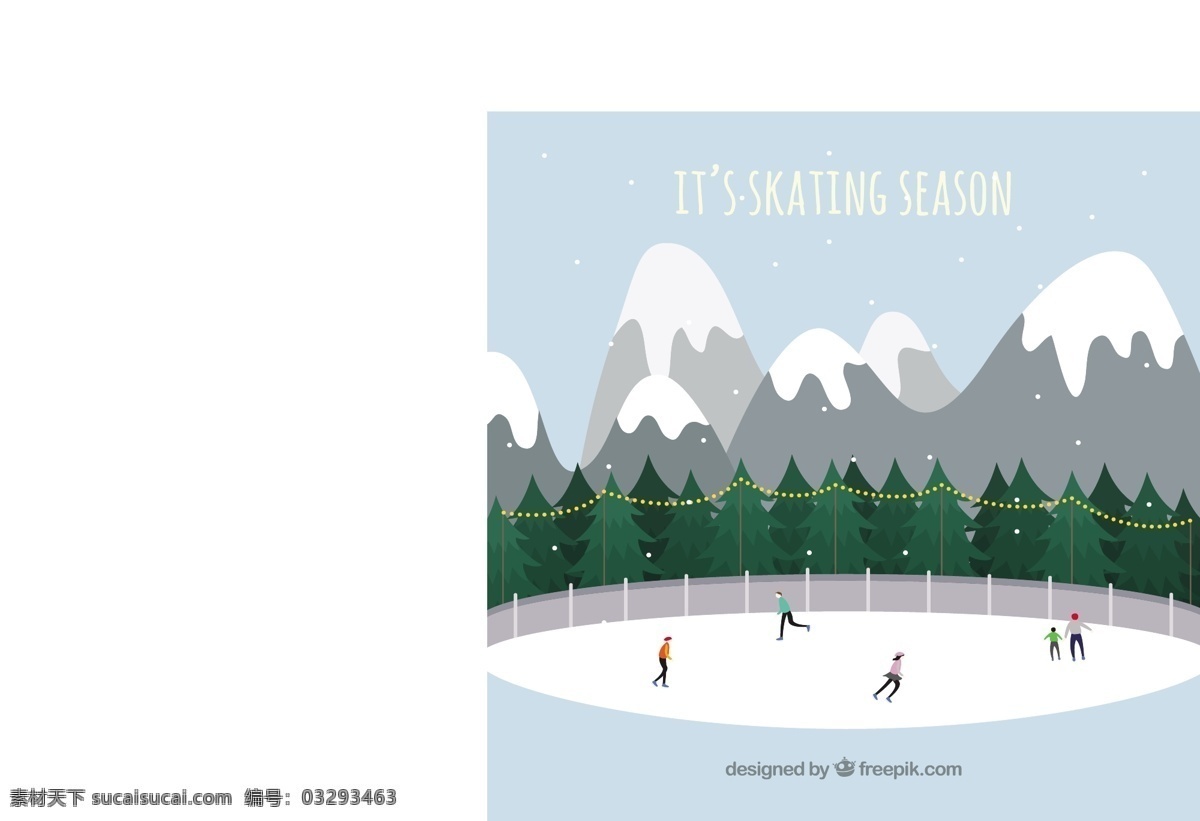 这是滑冰季节 圣诞节 运动 冬天 冰的季节 滑冰 溜冰 季节性 白色