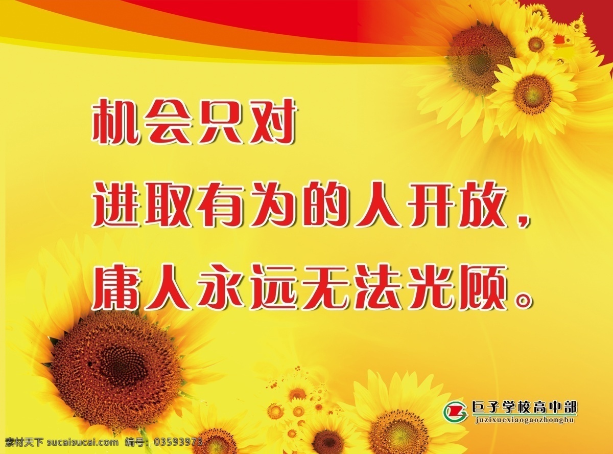 校园文化展板 楼道标语 楼道展板 学校楼道标语 楼道文化 走廊文化 名言警句 向日葵 展板模板 广告设计模板 源文件
