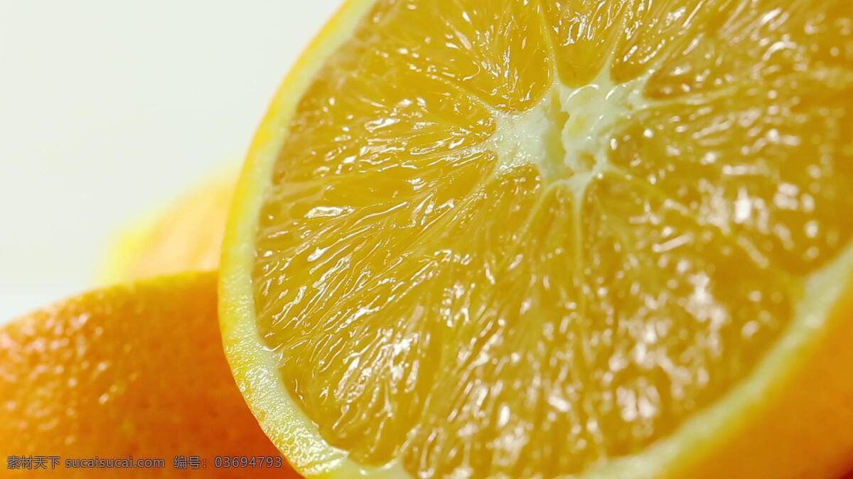 新鲜 橙子 剖面 旋转 展示 高清 视频 新鲜橙子 橙子剖面 水果 橙子旋转展示