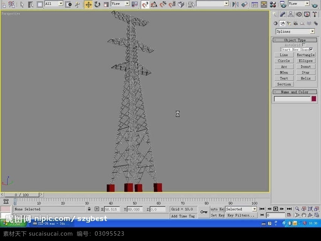 电力铁塔 3d设计模型 室外模型 电线杆 源文件库 max