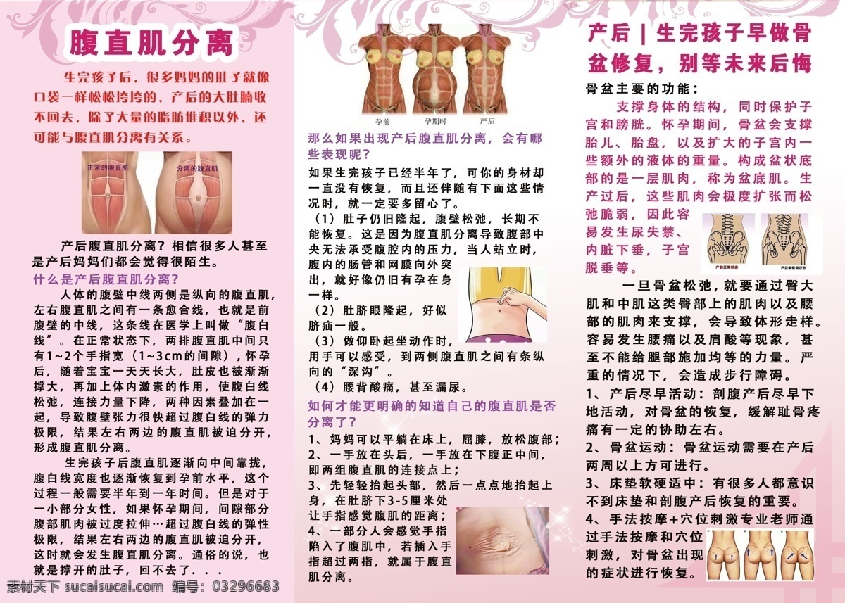 产后 修复 理疗 传单 乳腺 按摩 展板模板