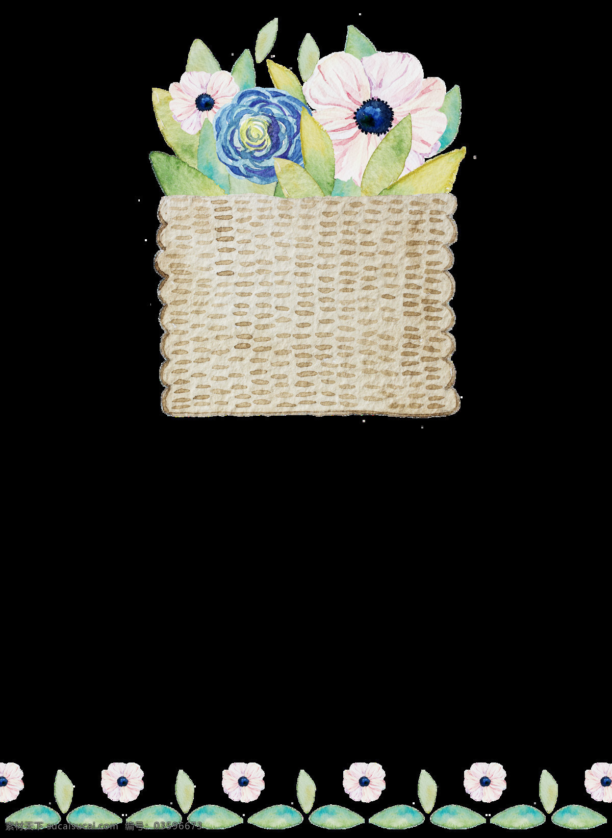 彩绘 精美 花篮 图案 元素 png图案 彩绘素材 彩色装饰 设计元素 童话世界 装饰图片 装饰物