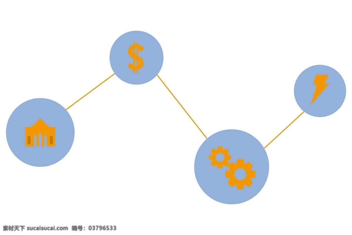 蓝色 装饰 图标 插画 金融图表 设置图标 闪电图标 目录