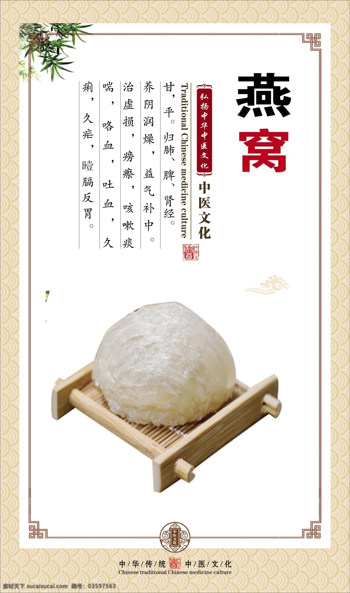 燕窝 中医 草药 中药 知识 挂图 宣传 展板 贴画
