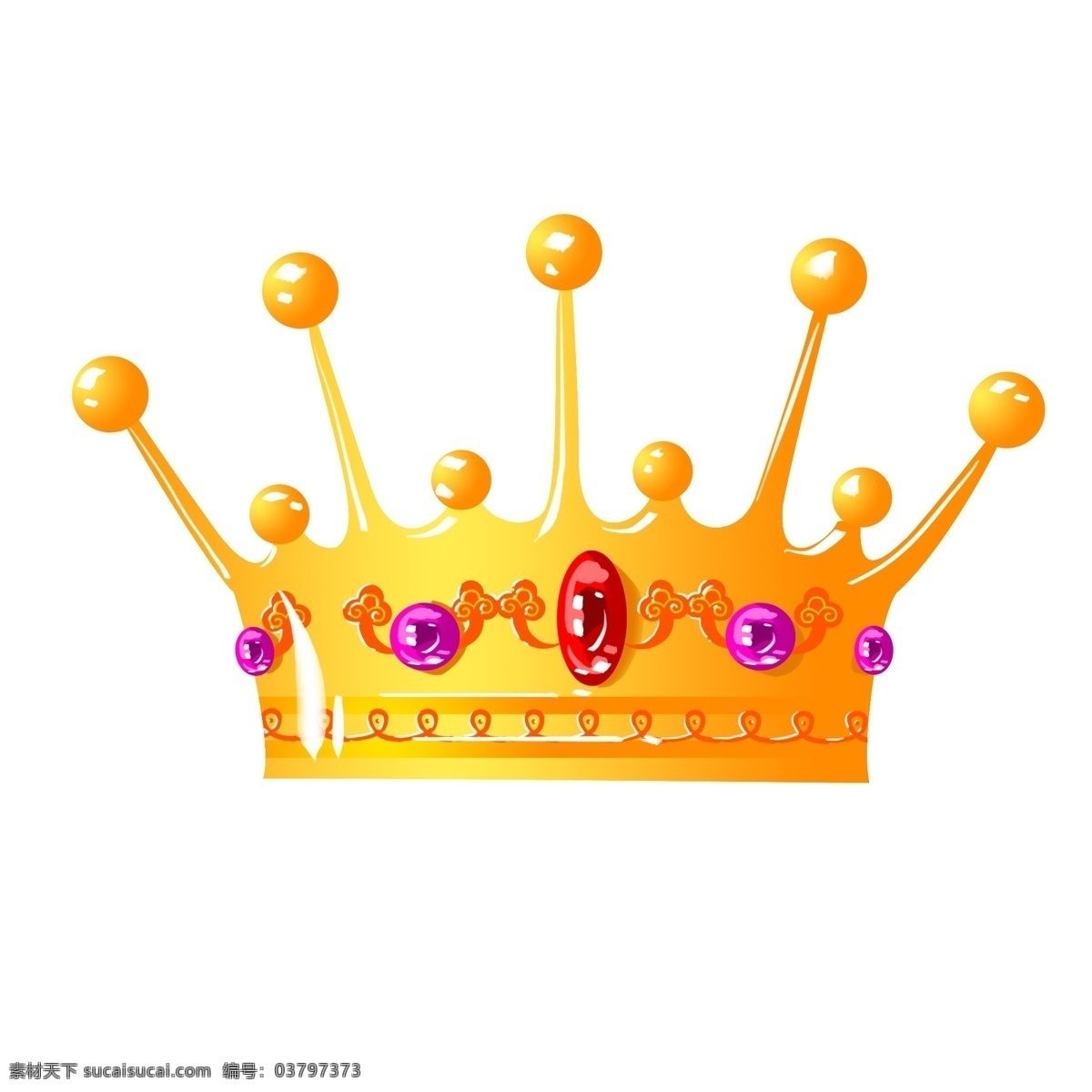 紫色 珠宝 皇冠 插画 黄色的皇冠 漂亮的皇冠 金色的花纹 黄金皇冠 生日皇冠 卡通皇冠 紫色钻石