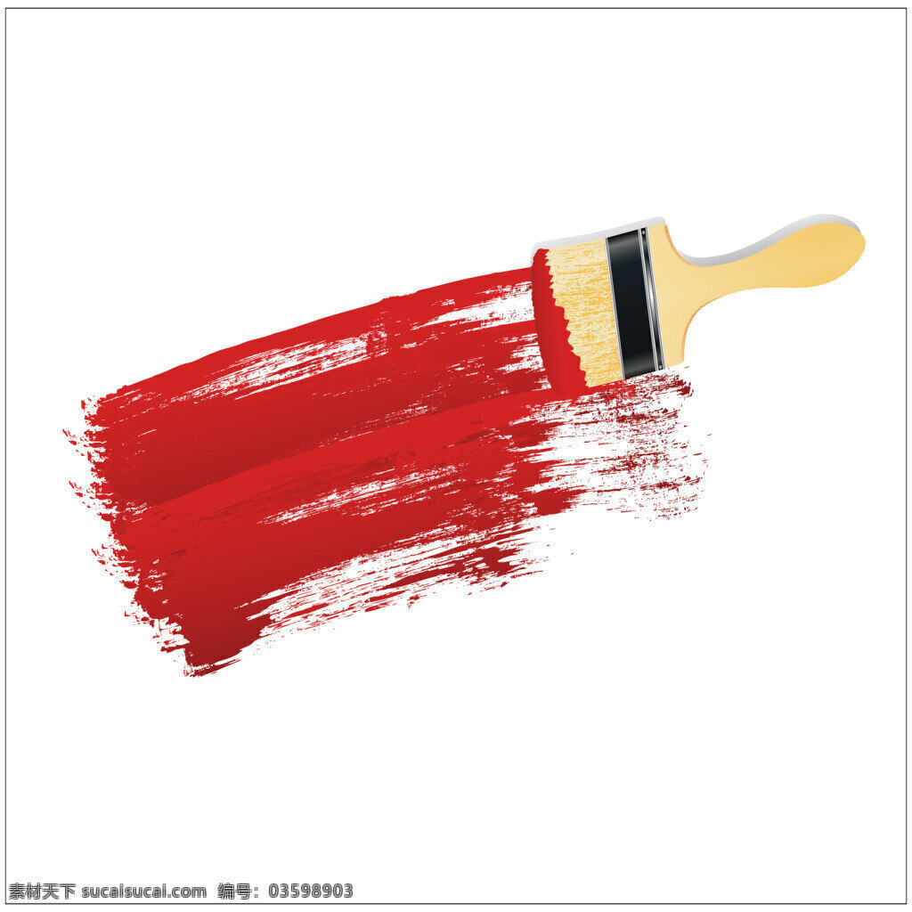 刷 油漆 矢量 刷子 红色 矢量素材 设计素材 涂抹