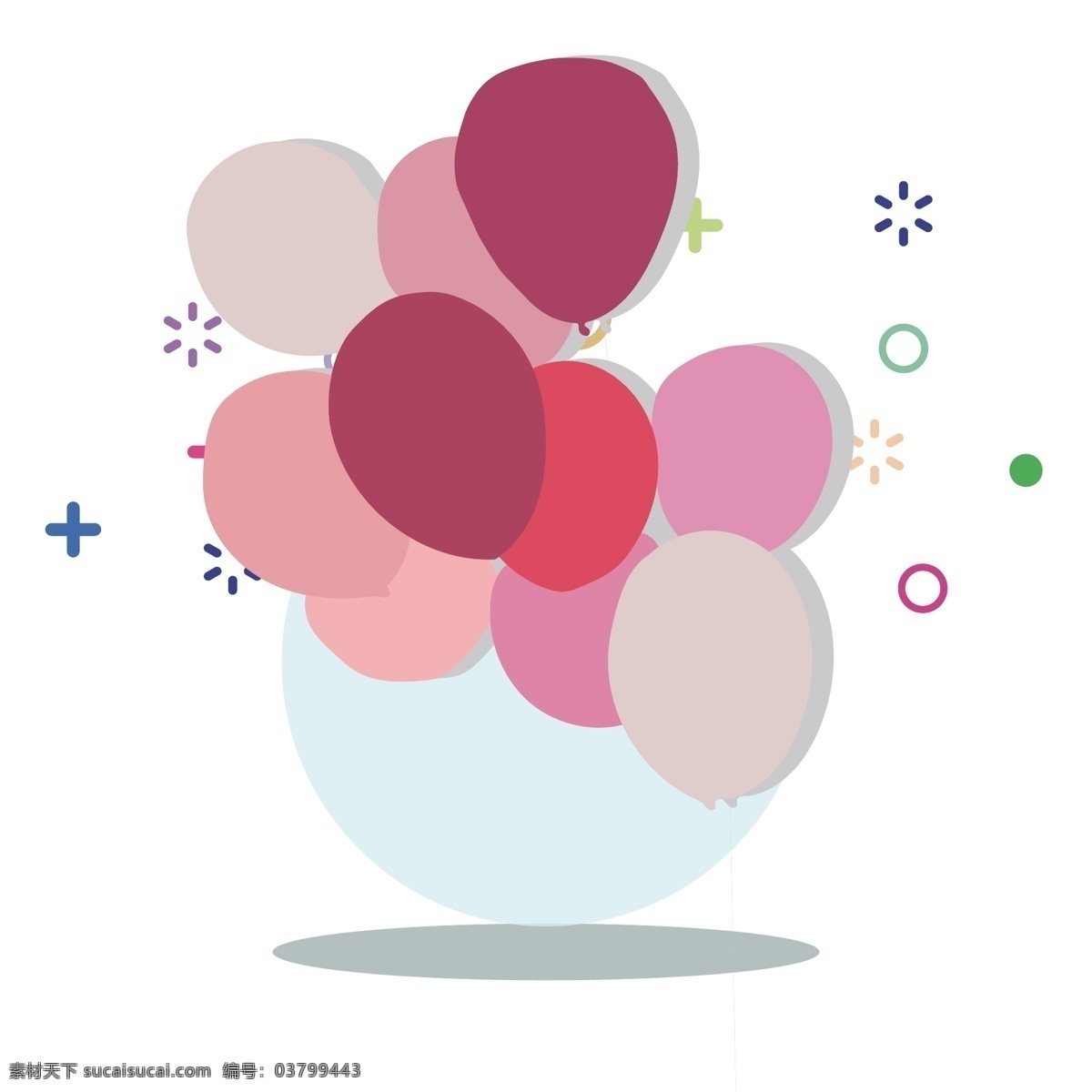 绿色 情人节 粉色 气球 图形 元素 简约 小清新 绿色情人节 粉色气球 彩色气球