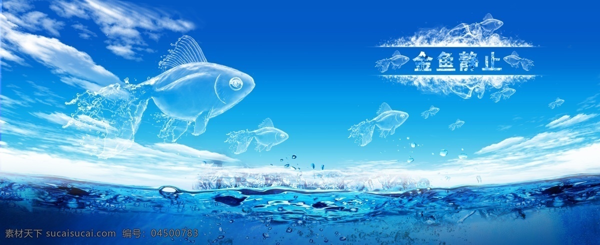 金鱼静止 金鱼 透明金鱼 水金鱼 光盘盒 光盘 光盘盒子 冰金鱼 会飞的鱼 玻璃鱼 蓝色